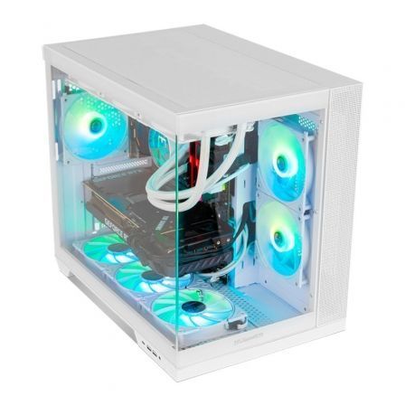 Nox Caja Gaming Semitorre Nox Hummer Astra Neo Blanca con Cristal Templado Panorámico Frameless, Compatible ATX, Gráficas 400mm, 9 Ventiladores